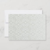 Blue Rose Damask Lace Elegante Hochzeitsslima Empf Einladung (Rückseite)