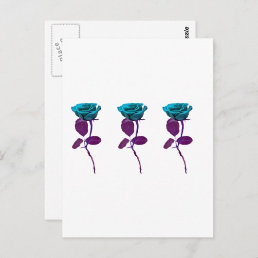 Blue Rose Design - Moderne Kunst Postkarte (Vorne/Hinten)