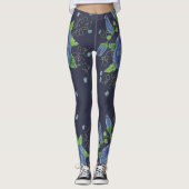 Blue Rose Designer Leggings (Vorderseite)