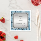 Blue Rose & Diamond Wedding Rings Serviette (Beispiel)