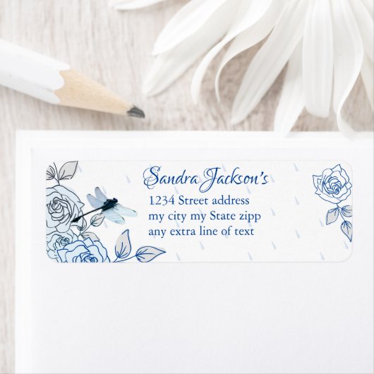 Blue Rose Dragonfly Boy Baby Dusche (Insitu)