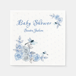 Blue Rose Dragonfly Boy Baby Dusche Serviette