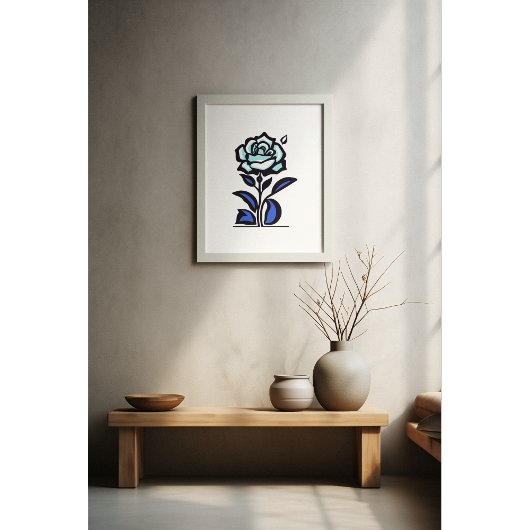 Blue Rose Dreamscape Poster