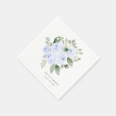 Blue Rose Eucalyptus Elegante Custom Wedding Serviette (Ecke)