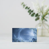 Blue Rose Floral and Luminous Cosmic Night Visitenkarte (Stehend Vorderseite)