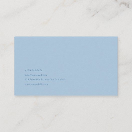 Blue Rose Floral and Misty Mountain Valley Visitenkarte (Rückseite)