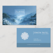 Blue Rose Floral and Misty Mountain Waterfall Visitenkarte (Vorne/Hinten)