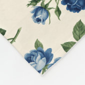 Blue Rose Floral Pattern Fleecedecke (Ecke)