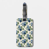 Blue Rose Floral Pattern Gepäckanhänger (Rückseite vertikal)