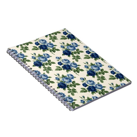 Blue Rose Floral Pattern Notizblock (Rechte Seite)