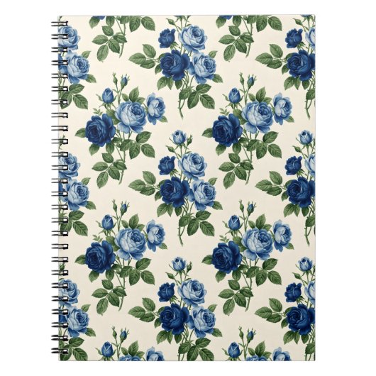 Blue Rose Floral Pattern Notizblock (Vorderseite)