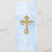 Blue Rose Garden Taufe Custom Event Menükarte (Rückseite)