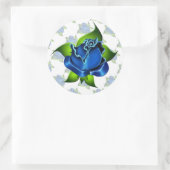 Blue-Rose-Geschenkaufkleber Runder Aufkleber (Tasche)