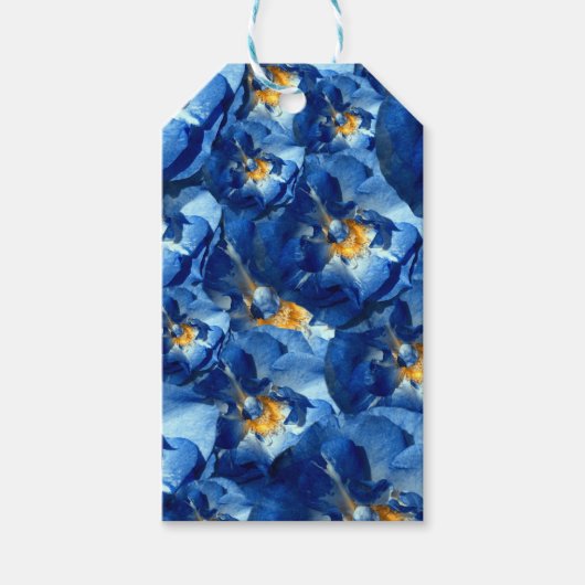 Blue Rose Gift Tags Geschenkanhänger (Vorderseite)