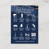 Blue Rose Gold Agate Lash Verlängerung Aftercare Visitenkarte (Vorderseite)