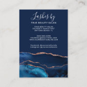 Blue Rose Gold Agate Lash Verlängerung Aftercare Visitenkarte (Rückseite)