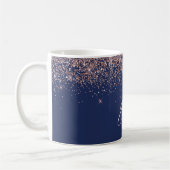 Blue Rose Gold - Blush Pink Glitzer Sparkone Kaffeetasse (Links)