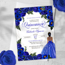 Blue Rose & Gold Extravagant Ball Goa Quinceanera