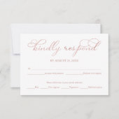 Blue Rose Gold Foil Script Wedding RSVP Card Karte (Vorderseite)