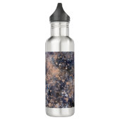 Blue & Rose Gold Paint Spritzer Abstrakter Glamour Edelstahlflasche (Links)