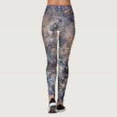 Blue & Rose Gold Paint Spritzer Abstrakter Glamour Leggings (Rückseite)