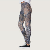 Blue & Rose Gold Paint Spritzer Abstrakter Glamour Leggings (Links)