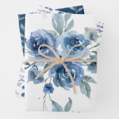 Blue Rose Herzlichen Glückwunsch Packpapier Blätte Geschenkpapier Set (Beispiel)