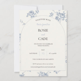 Blue Rose Hochzeit Einladung