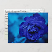 Blue Rose Hochzeit Einladung UAWG mit Foto und Men Postkarte (Vorne/Hinten)