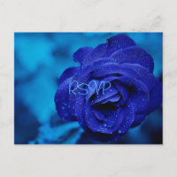 Blue Rose Hochzeit Einladung UAWG mit Foto und Men