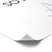 Blue Rose Hydrangeas No Seating Plan Hochzeit Poster (Ecke)