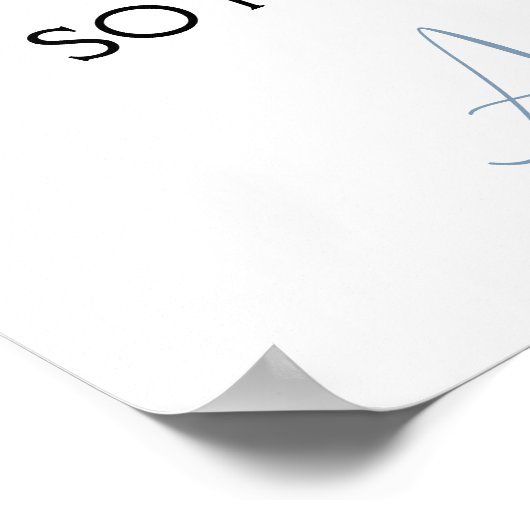 Blue Rose Hydrangeas No Seating Plan Hochzeit Poster (Ecke)