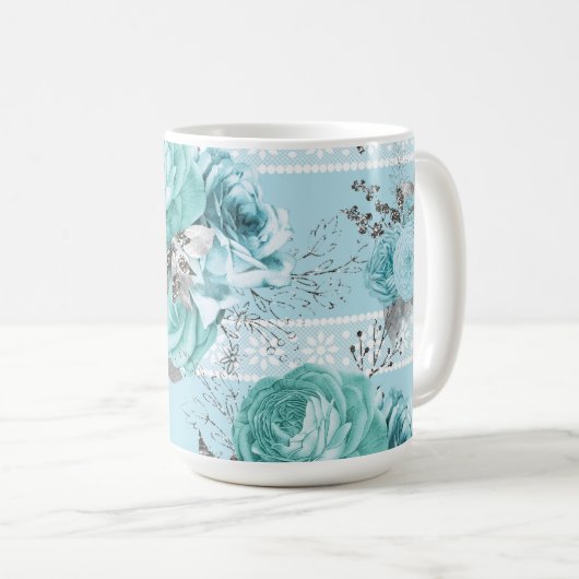 Blue Rose Lace Kaffeetasse (VorderseiteRechts)