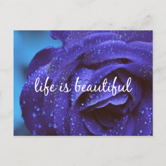 Blue Rose Life ist ein schönes Zitat Postkarte