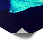 Blue Rose Lingering Raindrops Abstrakte Blume Kuns Poster (Ecke)