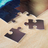 Blue Rose Lingering Raindrops Blume Abstrakt Puzzle (Seite)