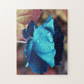 Blue Rose Lingering Raindrops Blume Abstrakt Puzzle (Vertikal)