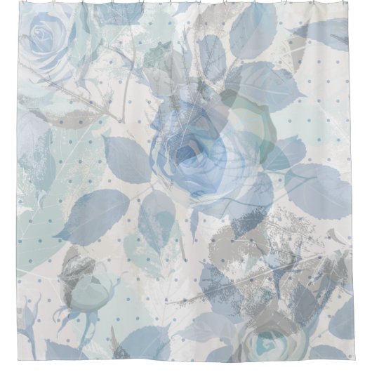 Blue Rose Luxus Design Duschvorhang (Vorderseite)