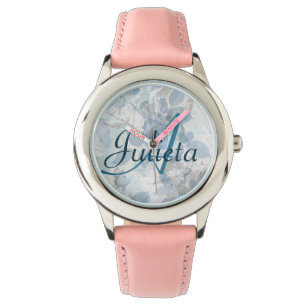 Blue Rose Luxus Monogram Armbanduhr