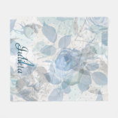 Blue Rose Luxus Monogram Fleecedecke (Vorderseite (Horizontal))