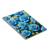 Blue Rose Mosaic Floral Spiral Notebook Notizblock (Rechte Seite)