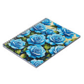 Blue Rose Mosaic Floral Spiral Notebook Notizblock (Linke Seite)