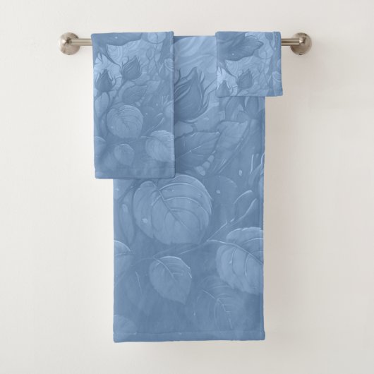 Blue Rose Motif Badhandtuch Set (Insitu)