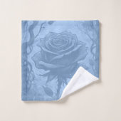 Blue Rose Motif Badhandtuch Set (Waschlappen)