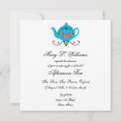 Blue Rose Nachmittagstee Einladung (Rückseite)