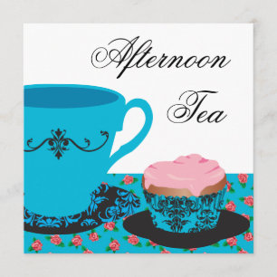 Blue Rose Nachmittagstee Einladung