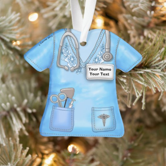 Blue Rose Nurse Medical Peaks Ornament (Baum)