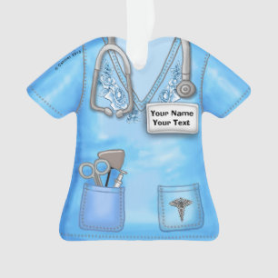 Blue Rose Nurse Medical Peaks Ornament