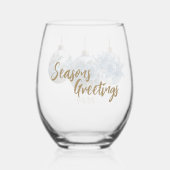 Blue Rose Ornament Trio Weinglas Ohne Stiel (Rückseite)