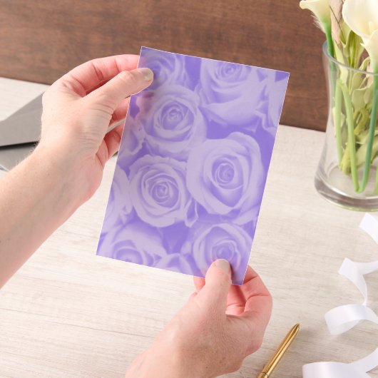 Blue Rose Pattern Vellum Paper Overlay for Wedding Pergament Einladungen (Handgehalten)